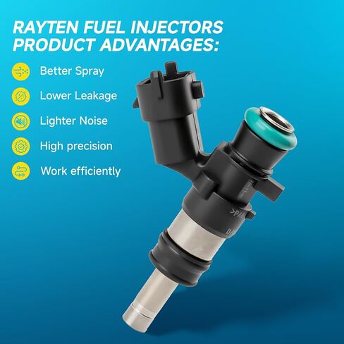 Rayten Fuel Injector set of 4pcs fitment for 1996-2000 Honda Civic，for 1996-1997 Honda Civic del Sol，Efficient Fuel Atomization Precise Injection Durable Design in Kuwait