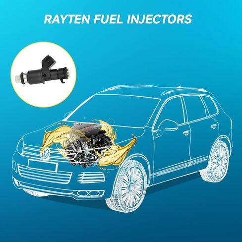 Rayten Fuel Injector set of 4pcs fitment for 1996-2000 Honda Civic，for 1996-1997 Honda Civic del Sol，Efficient Fuel Atomization Precise Injection Durable Design in Kuwait