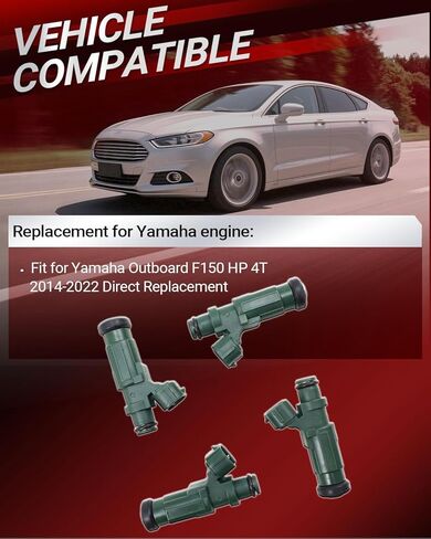 63P-13761-01-00 4pcs Fuel Injector Compatible with Yamaha Outboard F150 HP 4T 2014-2022 Direct Fuel Injector Replacement OE Number 63P137610000 63P13761 in Kuwait