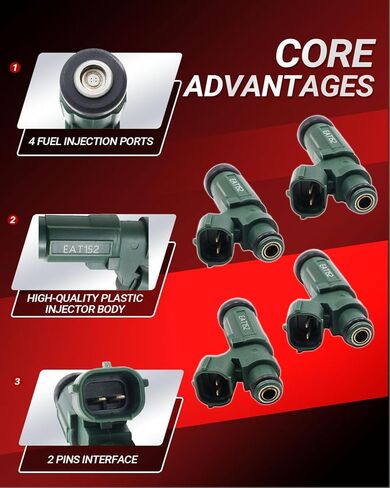 63P-13761-01-00 4pcs Fuel Injector Compatible with Yamaha Outboard F150 HP 4T 2014-2022 Direct Fuel Injector Replacement OE Number 63P137610000 63P13761 in Kuwait