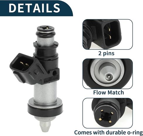 حاقن الوقود لهوندا CR-V 2.0 1999-2001 تدفق المباراة رقم 06164PCA000 فوهة الوقود الأسود 1 قطعة in Saudi Arabia