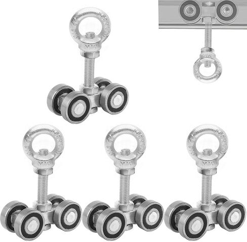 أسطوانة تجميع عربة ذات 4 عجلات، عربة أحادية صامتة، فولاذ صلب، مسمار M10، صواميل عين الرفع، قناة دعامة عريضة 1-5/8 بوصة (4 قطع) in Kuwait