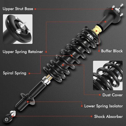 A-Premium Rear Complete Strut w/Coil Spring (AWD) Compatible with Toyota Matrix 2003-2006 & Pontiac Vibe 2004-2006 in Saudi Arabia