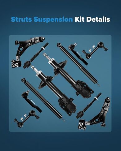Struts Shock suspension kit for 2007 2008 2009 ford Edge 2007 2008 2009 for Lincoln MKX Front and Rear pair shock absorber Stabilizer Bar Link Control Arm 12 Pcs in Kuwait