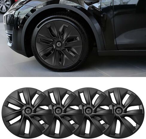 أغطية العجلات 19 بوصة لطراز Tesla Y 2024 2023 2022 2021، واقي حافة Hubcaps بديل من مادة ABS ملحقات Tesla Model Y (مجموعة من 4 قطع) in Kuwait