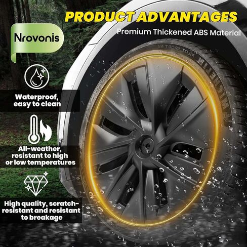 أغطية العجلات 19 بوصة لطراز Tesla Y 2024 2023 2022 2021، واقي حافة Hubcaps بديل من مادة ABS ملحقات Tesla Model Y (مجموعة من 4 قطع) in Kuwait