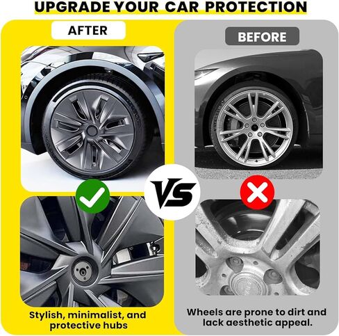 أغطية العجلات 19 بوصة لطراز Tesla Y 2024 2023 2022 2021، واقي حافة Hubcaps بديل من مادة ABS ملحقات Tesla Model Y (مجموعة من 4 قطع) in Kuwait