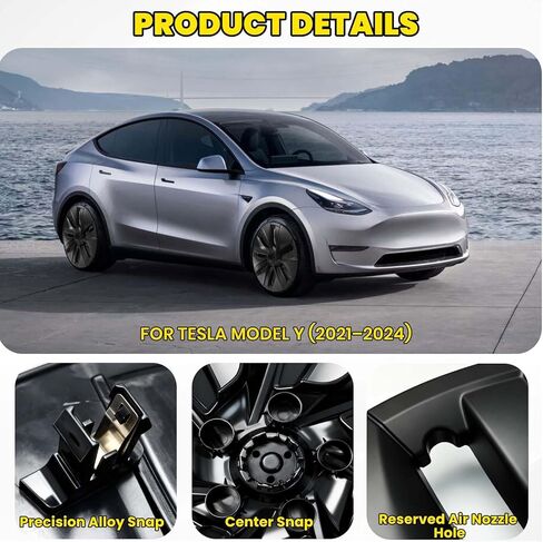 أغطية العجلات 19 بوصة لطراز Tesla Y 2024 2023 2022 2021، واقي حافة Hubcaps بديل من مادة ABS ملحقات Tesla Model Y (مجموعة من 4 قطع) in Kuwait