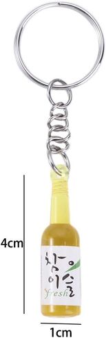 Vctitil 6 Pcs Korean Soju Bottle Keychain Acrylic Simulation Miniature Soju Cans Keyring Bag Pendant Car Key Accessories in Saudi Arabia