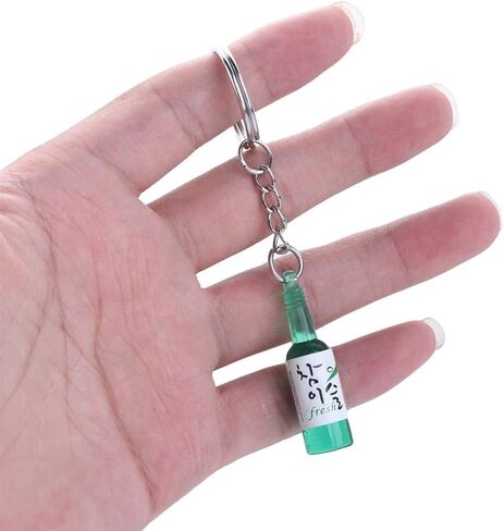 Vctitil 6 Pcs Korean Soju Bottle Keychain Acrylic Simulation Miniature Soju Cans Keyring Bag Pendant Car Key Accessories in Saudi Arabia