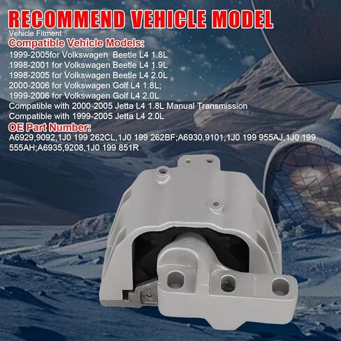 3PCS Engine Motor Mount and Transmission Mount Set Compatible with Volkswagen VW Jetta 1999-2005, for Golf 1999-2006, for Beetle 1999-2005, L4 1.8L 1.9L 2.0L Replace A6929,A6930,A6935 in Kuwait