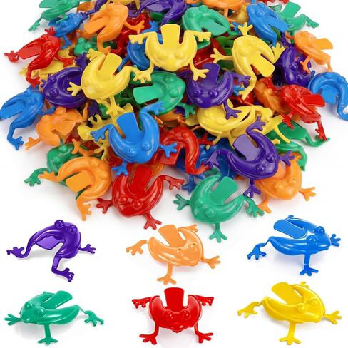 Skylety 12 Pieces Frog Jumping Frogs Toy 2 Inches Plastic Frogs Toy Assorted Colors Frogs Toys Jumping Plastic Frogs for Boys and Girls Party Favors, Birthday, School, Halloween, Playing, 6 Colors in Saudi Arabia