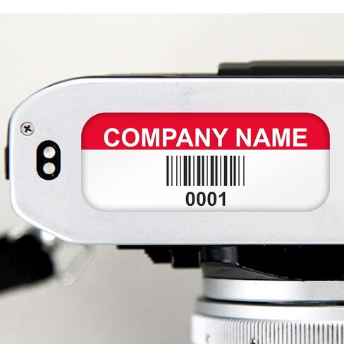 MyAssetTag Custom Asset Labels with Numbers and Barcode | 0.5" x 1.25", Aluminum Foil Tags, Pack of 100 Stickers, Made in USA in Saudi Arabia