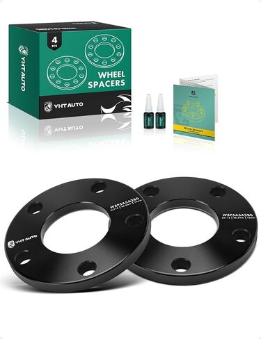 YHTAUTO 5x112mm Wheel Spacers 12mm w/o Bolts Fits Audi A4 A5 A6 Q5 RS5 S4 S5 S6 S7 S8 SQ5, Tire Spacers, 66.6mm Center Bore 5 Lug 4PCS Black in Kuwait