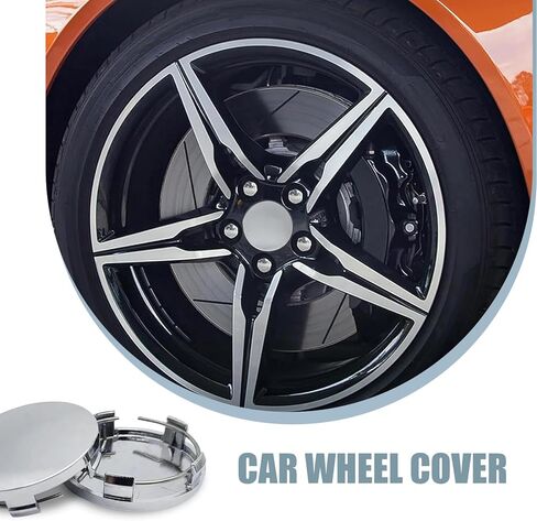 4 PCS Car Wheel Center Caps, ABS Scratch-resistant Anti-rust Hub Cover, Tight Fit Arc Design Protective Rim Hub Cap, Snap-in Exterior Modification Accessories (Silver) in Saudi Arabia