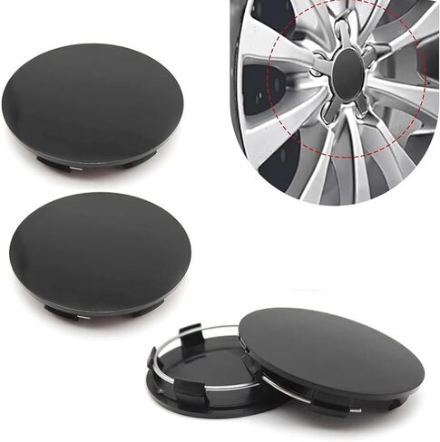 4 PCS Car Wheel Center Caps, ABS Scratch-resistant Anti-rust Hub Cover, Tight Fit Arc Design Protective Rim Hub Cap, Snap-in Exterior Modification Accessories (Silver) in Saudi Arabia