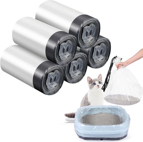 Tinlade 50 Count Jumbo Cat Strater Box Liners كبيرة الرباطات بطانات القمامة القمامة أكياس غير مقاومة للدموع لمقاومة نفايات القمامة للحفاظ على نظافة منزلك (36 × 18 بوصة ، رمادي ، أحمر) in Kuwait