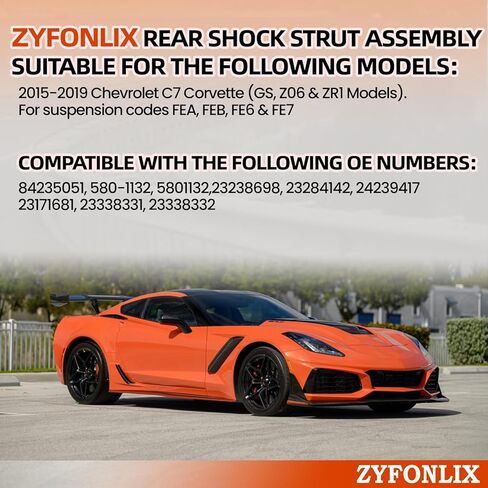 مجموعة دعامة الصدمات الخلفية متوافقة مع 2015-2019 شيفروليه C7 كورفيت GS Z06 ZR1 لرموز التعليق FEA FEB FE6 FE7 ممتص الصدمات OEM 84235051، 580-1132، 23238698 in Kuwait