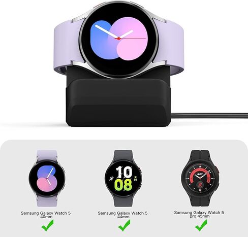 Tucana Compact Stand متوافق مع مجموعة كاملة من Samsung Galaxy Watch 7 ، شاهد 7 Ultra ، Galaxy Watch 6 ، شاهد 6 كلاسيكي ، مشاهدة 5 ، مشاهدة 5 Pro. موقف شاحن الدعم من وضع الدعم (حزمة 2) in Kuwait