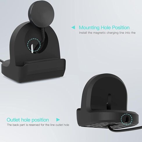 Tucana Compact Stand متوافق مع مجموعة كاملة من Samsung Galaxy Watch 7 ، شاهد 7 Ultra ، Galaxy Watch 6 ، شاهد 6 كلاسيكي ، مشاهدة 5 ، مشاهدة 5 Pro. موقف شاحن الدعم من وضع الدعم (حزمة 2) in Kuwait