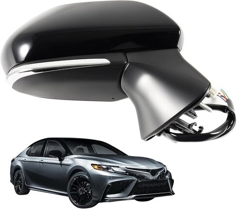 Passenger Side Mirror Assembly Compatible with Toyota Camry 2024 2023 2022 2021 2020 2019 2018 7 Pins Power+ Heated +Turn Signal+ Blind Spot Right Side Door Mirror Assembly (Passenger side) in Kuwait