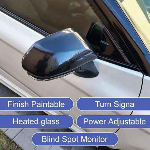 Passenger Side Mirror Assembly Compatible with Toyota Camry 2024 2023 2022 2021 2020 2019 2018 7 Pins Power+ Heated +Turn Signal+ Blind Spot Right Side Door Mirror Assembly (Passenger side) in Kuwait