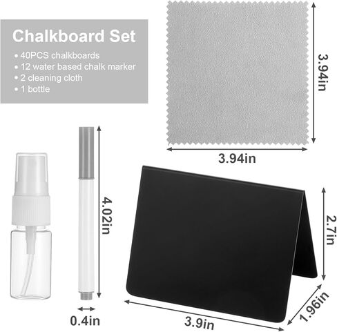 40 Pack Reusable Mini Chalkboard Signs, Food Labels for Party Buffet Catering Supplies, 3.9x2.7 Inch Black Buffet Display Tent Cards with V-Shaped Design in Kuwait