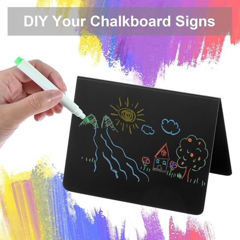 40 Pack Reusable Mini Chalkboard Signs, Food Labels for Party Buffet Catering Supplies, 3.9x2.7 Inch Black Buffet Display Tent Cards with V-Shaped Design in Kuwait