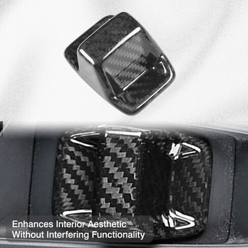 MACHSWON Car Interior Gearshift Knob Trim, Gear Shift Knob Cover Accessories Compatible with Audi A3 8Y 2020-2023, Black Carbon Fiber Look Finish, 1 pc in Saudi Arabia