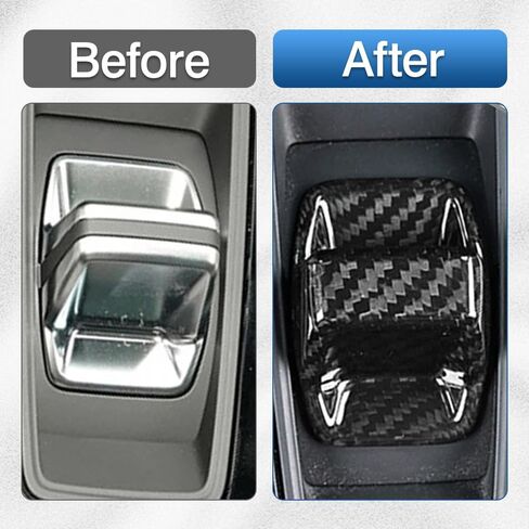 MACHSWON Car Interior Gearshift Knob Trim, Gear Shift Knob Cover Accessories Compatible with Audi A3 8Y 2020-2023, Black Carbon Fiber Look Finish, 1 pc in Saudi Arabia
