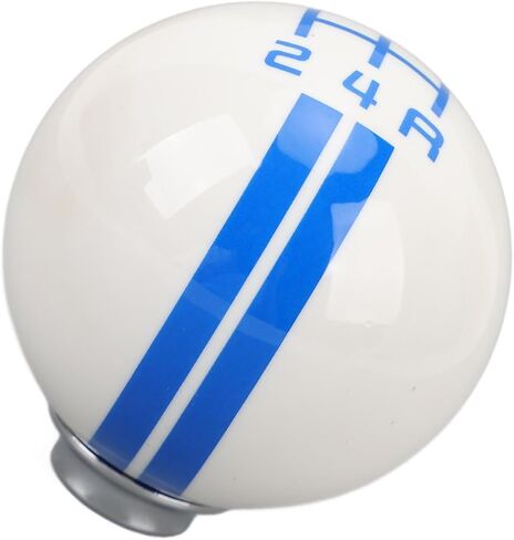 SIXRUN 5 Speed Manual Gear Shift Knob, Round Ball Shape with 3 Adapters, White Blue Resin, 57x57x62mm, for 1967-2018 Vehicles in Kuwait