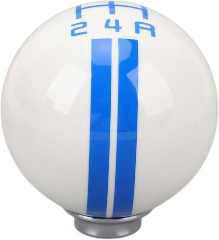 SIXRUN 5 Speed Manual Gear Shift Knob, Round Ball Shape with 3 Adapters, White Blue Resin, 57x57x62mm, for 1967-2018 Vehicles in Kuwait