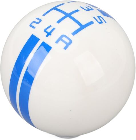 SIXRUN 5 Speed Manual Gear Shift Knob, Round Ball Shape with 3 Adapters, White Blue Resin, 57x57x62mm, for 1967-2018 Vehicles in Kuwait