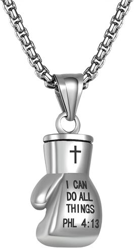 OIDEA Boxing Gloves Necklace for Men: Boxing Gifts for Men Gothic Punk Stainless Steel Glove Charm Pendant Chain Necklace Jewelry Gift for Mens Womens in Saudi Arabia