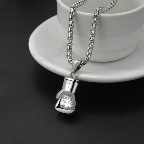 OIDEA Boxing Gloves Necklace for Men: Boxing Gifts for Men Gothic Punk Stainless Steel Glove Charm Pendant Chain Necklace Jewelry Gift for Mens Womens in Saudi Arabia