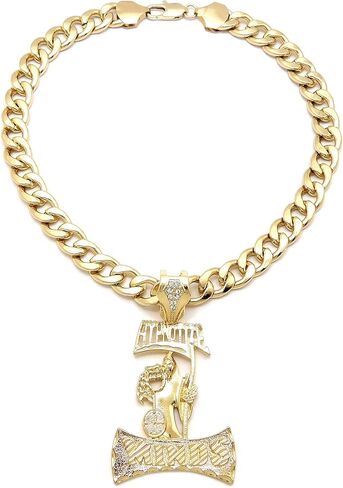 الهيب هوب مثلج الذهب PT تنويم العقول قلادة و 11 ملليمتر 20 "الكوبية المختنق سلسلة قلادة in Kuwait