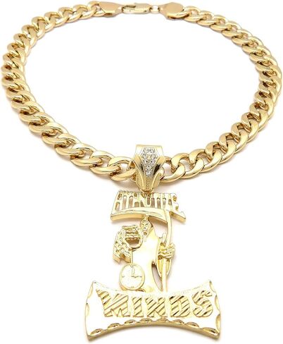 الهيب هوب مثلج الذهب PT تنويم العقول قلادة و 11 ملليمتر 20 "الكوبية المختنق سلسلة قلادة in Kuwait