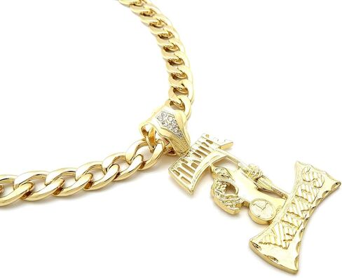 الهيب هوب مثلج الذهب PT تنويم العقول قلادة و 11 ملليمتر 20 "الكوبية المختنق سلسلة قلادة in Kuwait