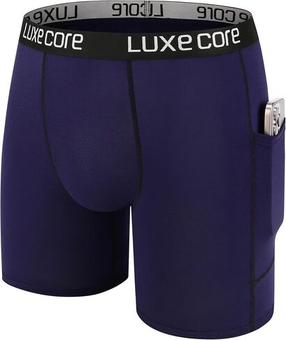 Men's Compression Shorts with Pockets, 4 Pack, Breathable Compression Boxer Briefs Running Workout Sports Underwear in Kuwait