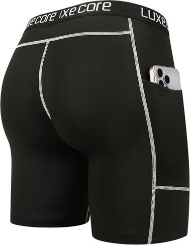 Men's Compression Shorts with Pockets, 4 Pack, Breathable Compression Boxer Briefs Running Workout Sports Underwear in Kuwait