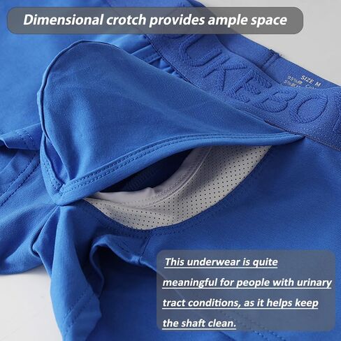 Men's Separated Pouch Trunks Fly Pouch Front Open Bulge Underwear Breathable Cotton Boxers Briefs in Saudi Arabia