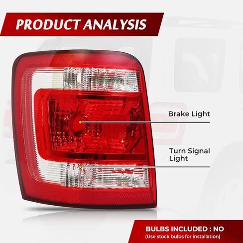 Rear Bumper Tail light Suitable Fit for 2008-2012 Ford Escape 2pc LH+RH Replacement with External Red Brake Lamp in Kuwait