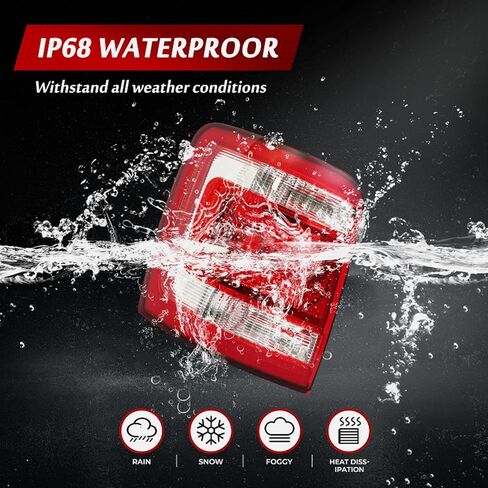 Rear Bumper Tail light Suitable Fit for 2008-2012 Ford Escape 2pc LH+RH Replacement with External Red Brake Lamp in Kuwait