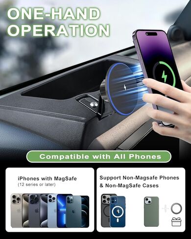 Magnetic Jeep Phone Mount for 2011-2017 Wrangler JK JKU with 15W Wireless Charging - Dashboard Phone Holder with Magnet for Jeep Wrangler Accessories in Kuwait