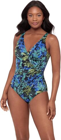 Miraclesuit Women's Swimwear Gasparilla Oceanus Tummy Control Soft Cup One Piece Swimsuit, Black/Multi, 12 in Saudi Arabia