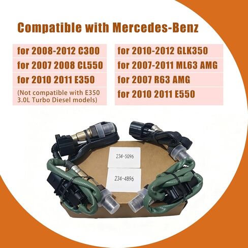 Oxygen O2 Sensor Compatible with Mercedes-Benz C300 2008-2012, CL550 2007 2008, E350 2010 2011, E550 2010 2011, GLK350 2010-2012, ML63 AMG 2007-2011, R63 AMG 2007, 234-5096 234-4896 in Saudi Arabia