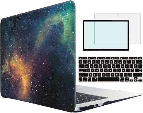 متوافق مع حافظة MacBook Pro 13، غطاء صلب مطاطي 4 في 1 مع غطاء شاشة للوحة المفاتيح لجهاز MacBook Pro 13 بوصة مع شريط لمس خارجي، طراز معرف اللمس: A1708 A1988، أخضر فضائي in Kuwait