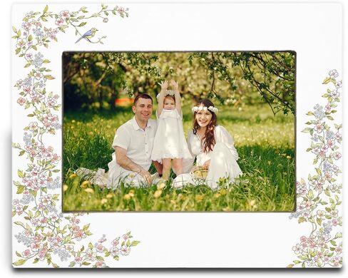 snnder الأزرق chinoiserie الأزهار إطار الصورة 4x6، الأزرق والأبيض إطار الصورة الأزهار، ريفي grandmillennial زهرة إطارات الصور الخشبية لمكتب سطح الطاولة جدار العرض الديكور in Kuwait