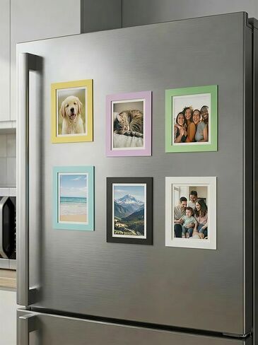 Magnetic Photo Frames for Refrigerator – 6 Pack Multicolor Picture Pockets for photos (4 x 6 Inch) – Durable PVC Fridge Magnets for Lockers, Cabinets & Home Decor in Saudi Arabia