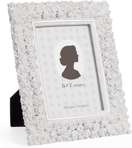 إطار صور مقاس 8 × 10، إطار صور مقاس 8 × 10 هدية مثالية لعيد الحب، هدية زفاف للأم والزوجة والابنة في الذكرى السنوية لغرفة المعيشة وغرفة النوم وديكور صور الزفاف، تذكار، أبيض لؤلؤي in Kuwait